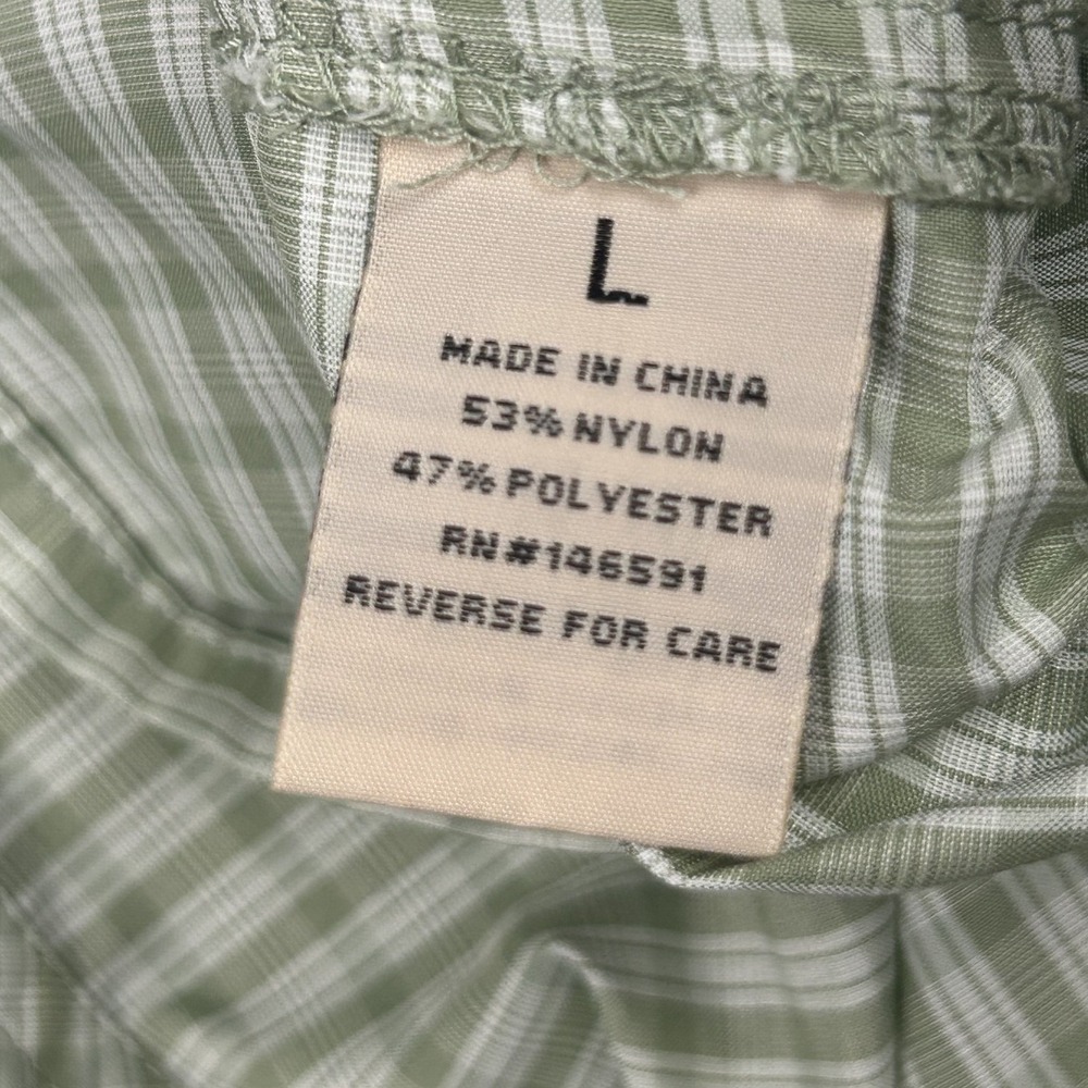 Ducks Unlimited Drake Waterfowl Shirt Large SS Button Down Green White Check - Picture 10 of 15